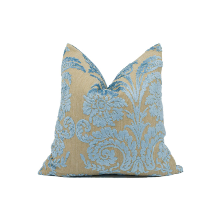 Designers Guild - Ombrione - Lapis - Bright Funky Jacquard Velvet Cushion Cover - Handmade Throw Pillow - Designer Home Décor - NEED NEW PIC.