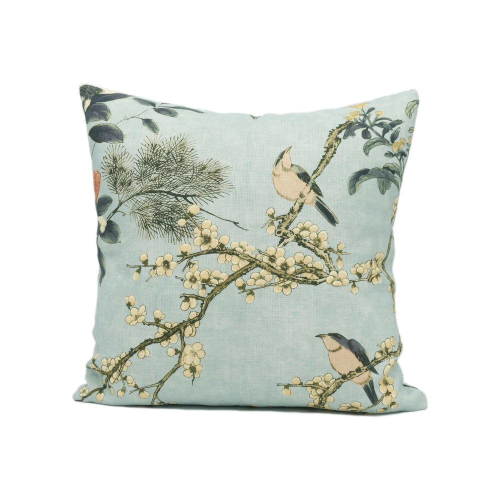 Thibaut - Katsura - Mist - Rich Winding Japanese Maple Floral Designer Cushion Cover - Luxury Throw Pillow - Designer Home Decor.