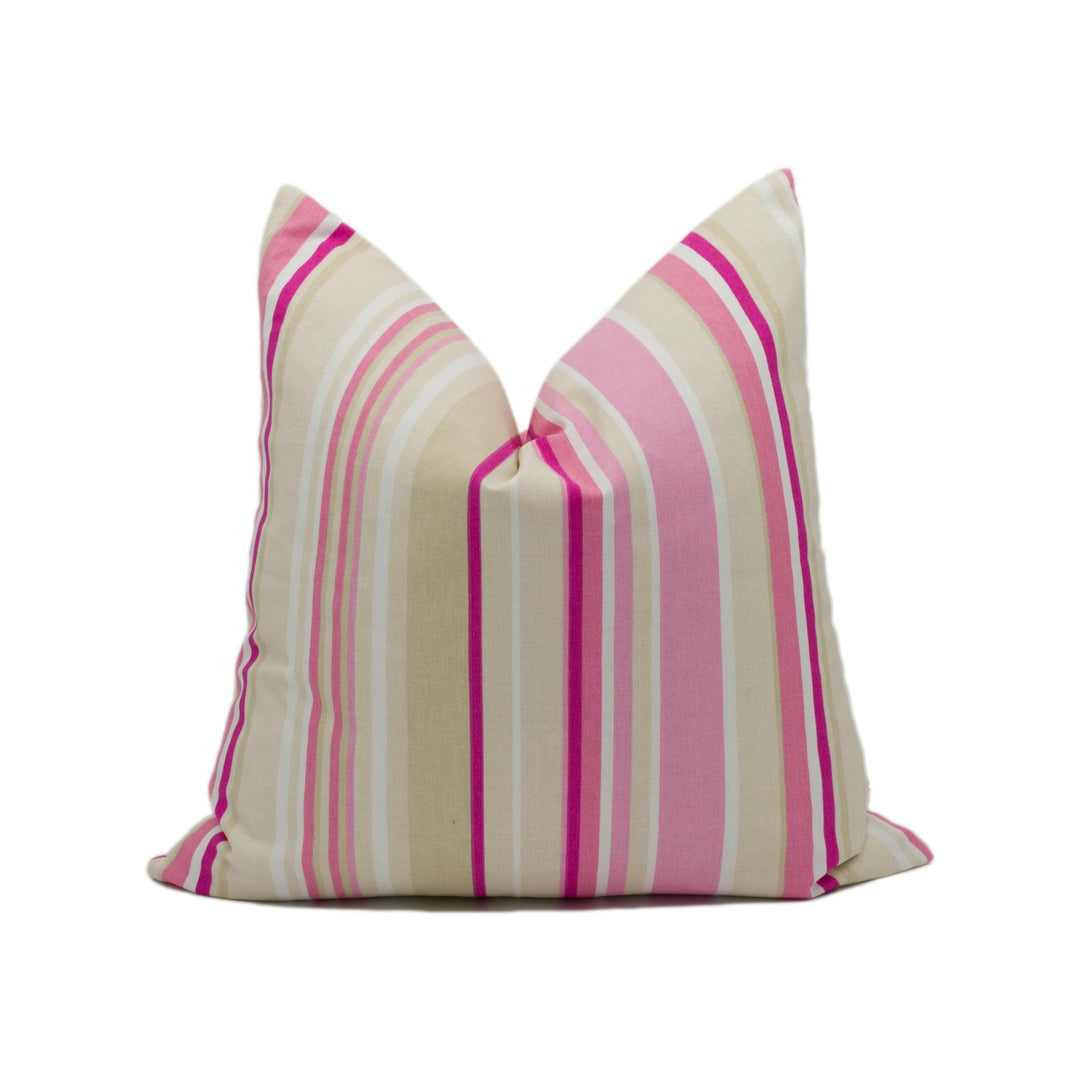 Harlequin - Rush - Fuchsia Candy Floss Cream & Neutral - Modern Colourful Stiped Cushion Cover - Handmade Throw Pillow - Designer Home Décor.