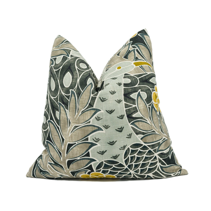 Thibaut - Desmond - Black and Charcoal - Gorgeous Peacock Design Cushion Cover - Handmade Throw Pillow - Designer Home Décor.