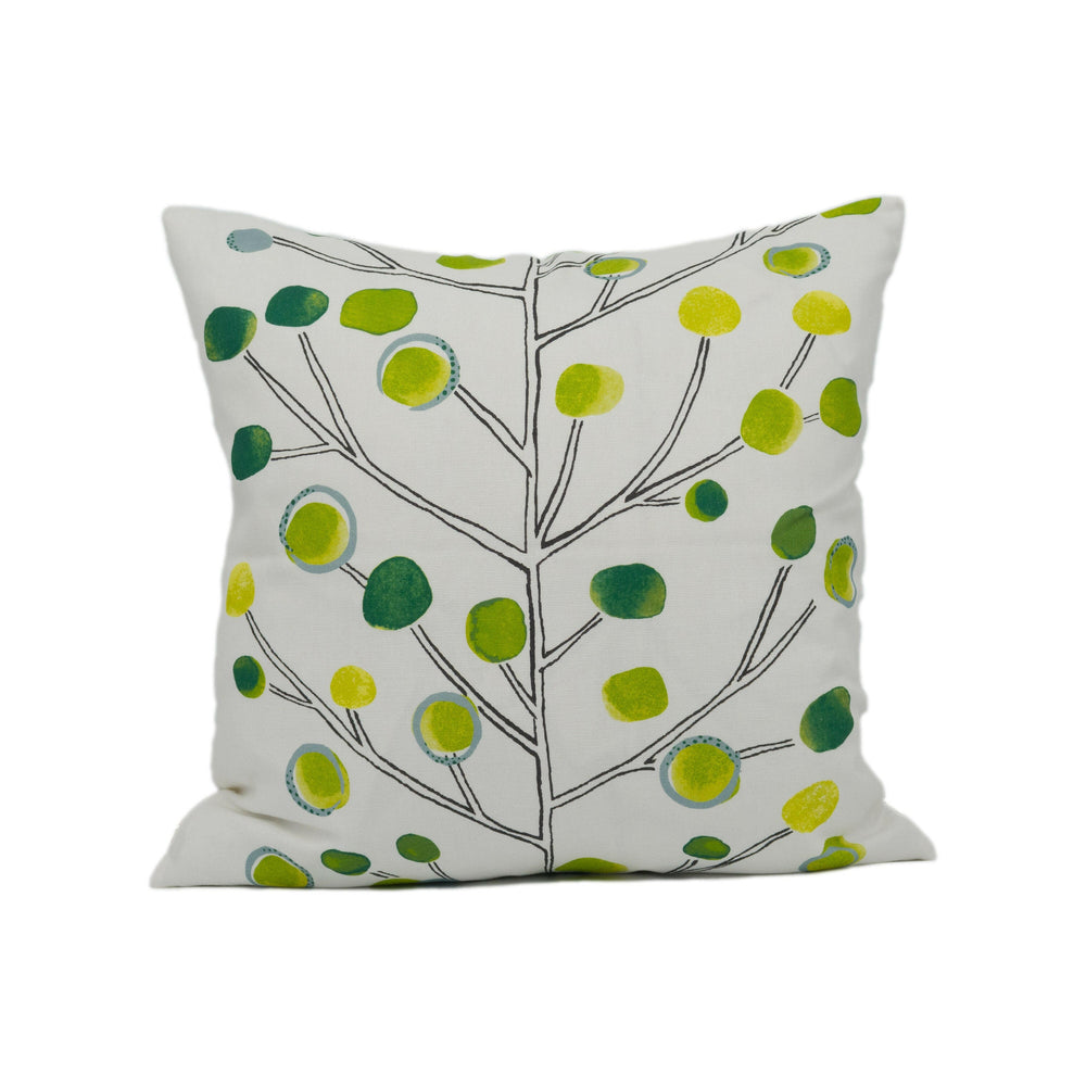 Scion - Berry Tree - Emerald / Lime / Chalk - Artistic Colourful Tree Cushion Cover - Handmade Designer Home Décor.