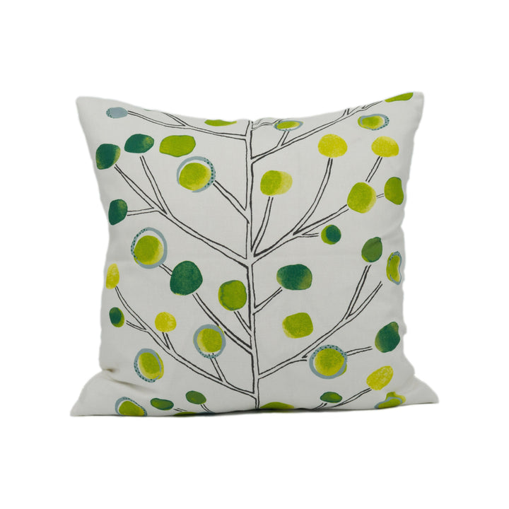 Scion - Berry Tree - Emerald / Lime / Chalk - Artistic Colourful Tree Cushion Cover - Handmade Designer Home Décor.