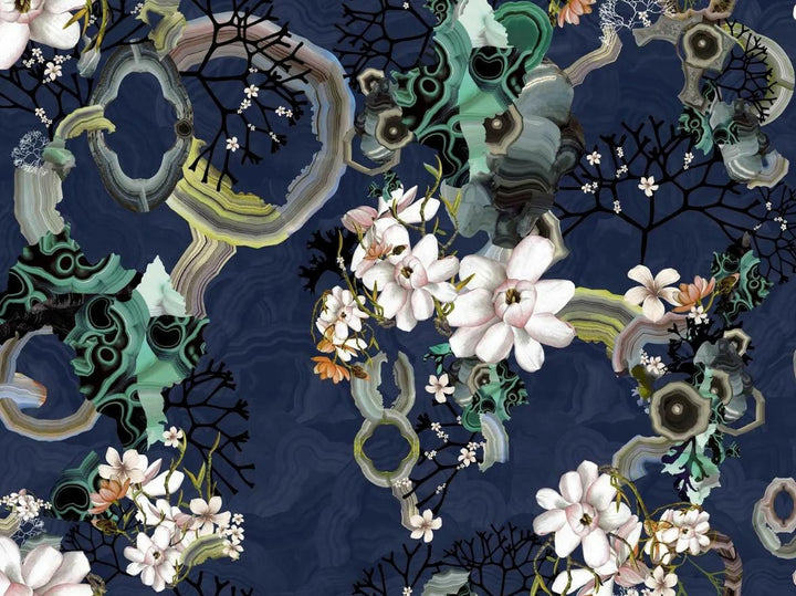 Designers Guild x Christian Lacroix - Algae Bloom Soft - Agate - Aquatic Velvet Cushion Cover - Malachite Pillow Cover - Quirky Unique Cover.