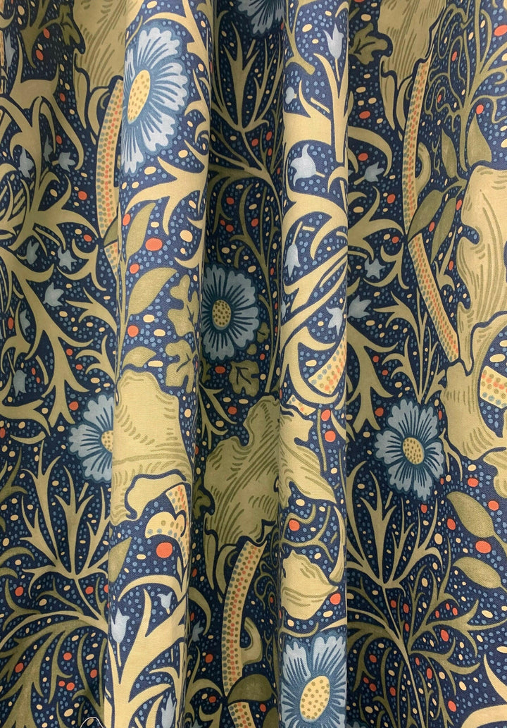 William Morris - Seaweed- Cobalt/Thyme  224472 -  Made to Measure Curtains Designer Home Decor.