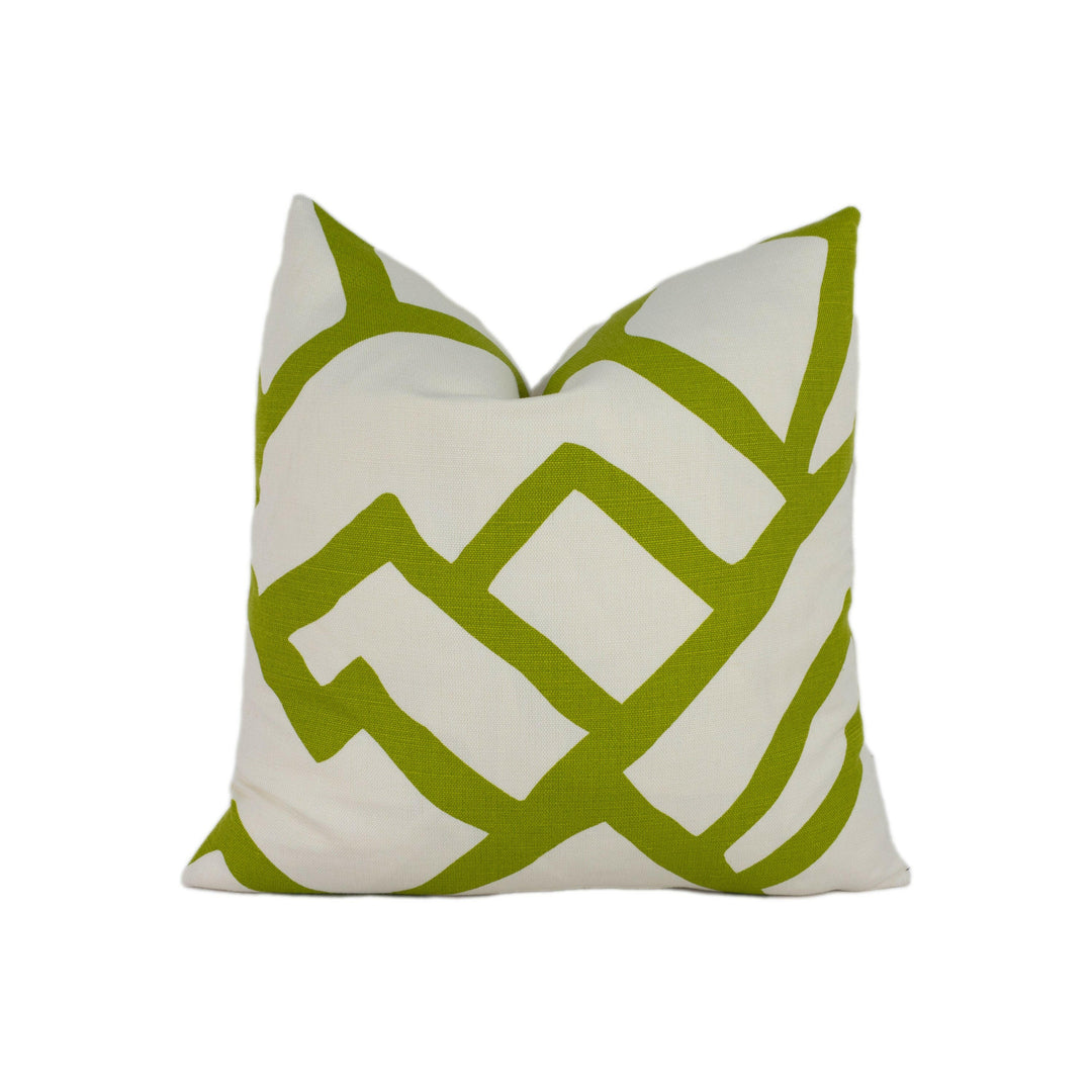 Schumacher - Zimba - Soft Chartreuse - Stylish Graphic Avant Garde Designer Cushion Cover - Handmade Throw Pillow - Luxury Home Decor.