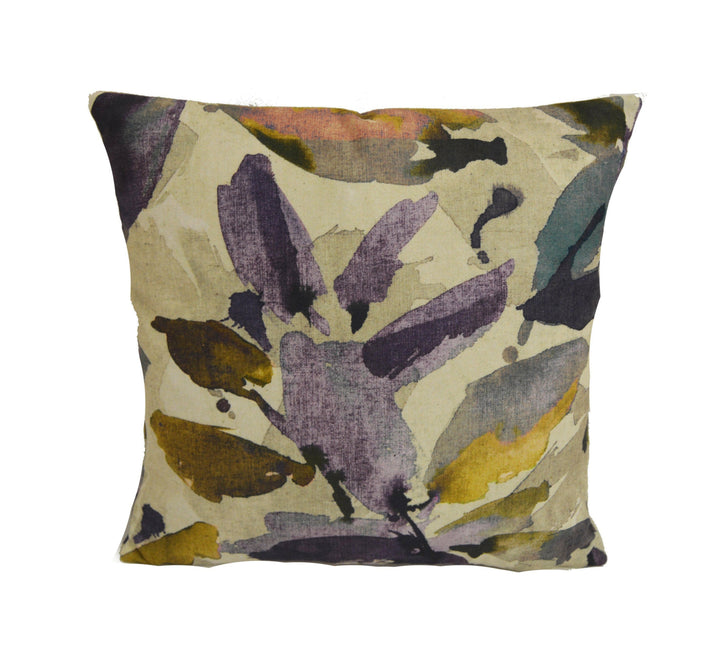 Prestigious - Azzuro - Orchid - Abstract Faux Suede Floral Cushion Cover - Handmade Throw Pillow Designer Home Decor.