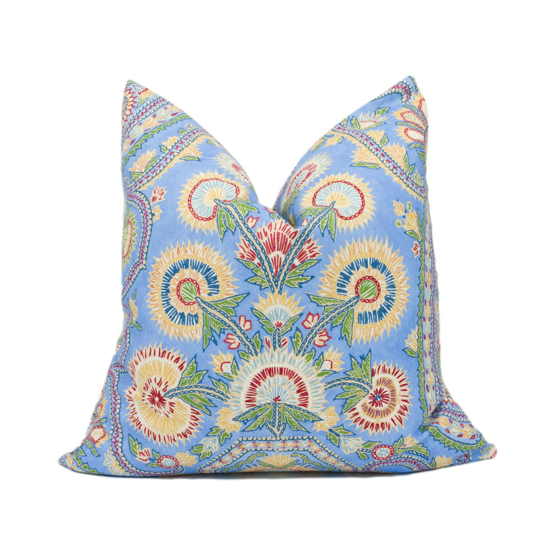 Brunschwig and Fils - Saraya Print - Cornflower - Grand Paisley Pattern Floral Cushion Cover - Handmade Throw Pillow - Designer Home Décor.