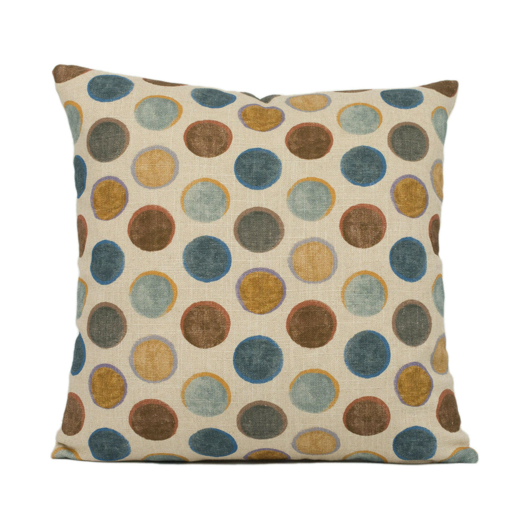 Mulberry - Croquet - Antique - Modern Bold Polka Dot Spots Cushion Cover - Handmade Throw Pillow - Designer Home Décor.