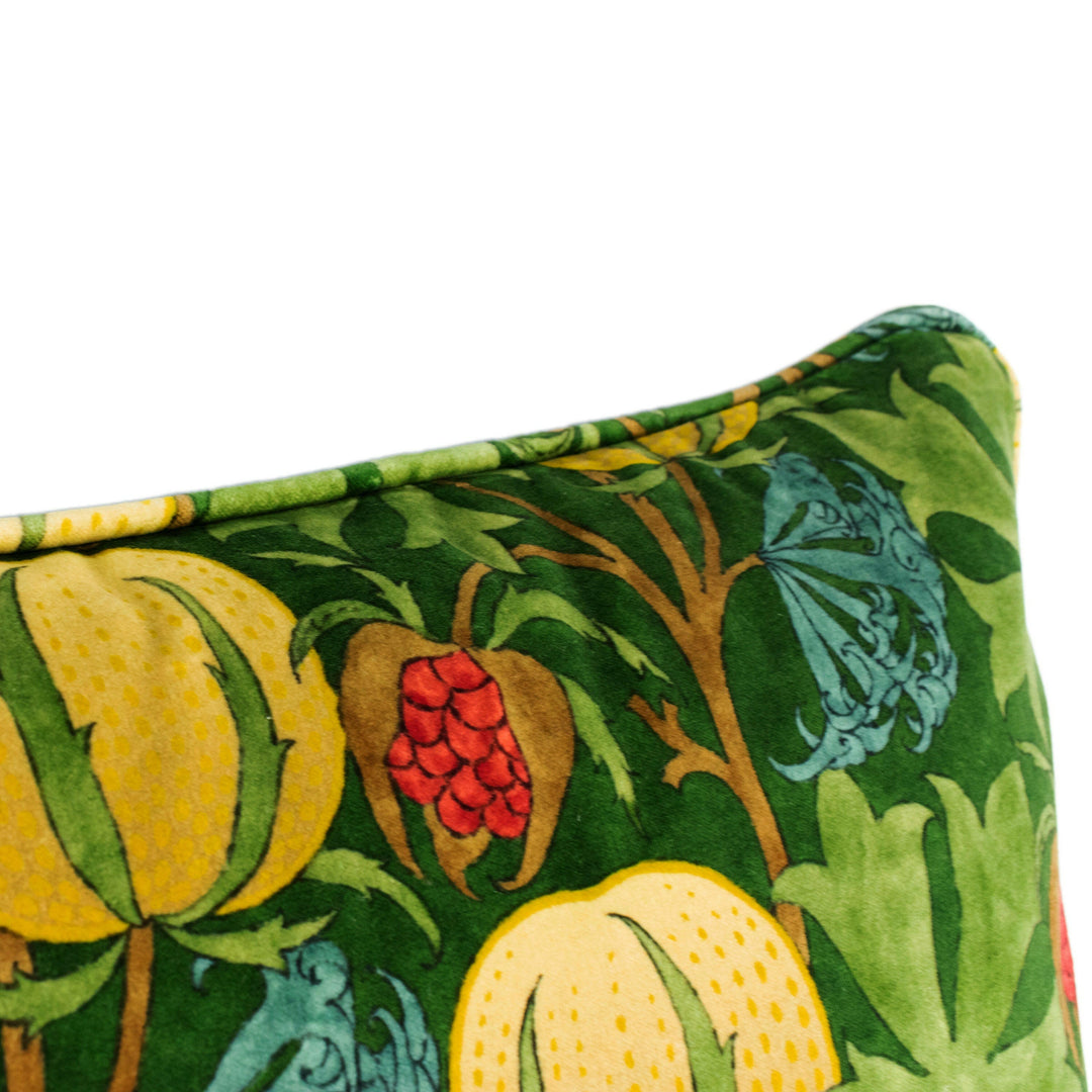 GP and J Baker - Pumpkins - Green / Terracotta - Inspired 20th Century Archival Bloc Print Designer Cushion Cover - Luxury Throw Pillow.