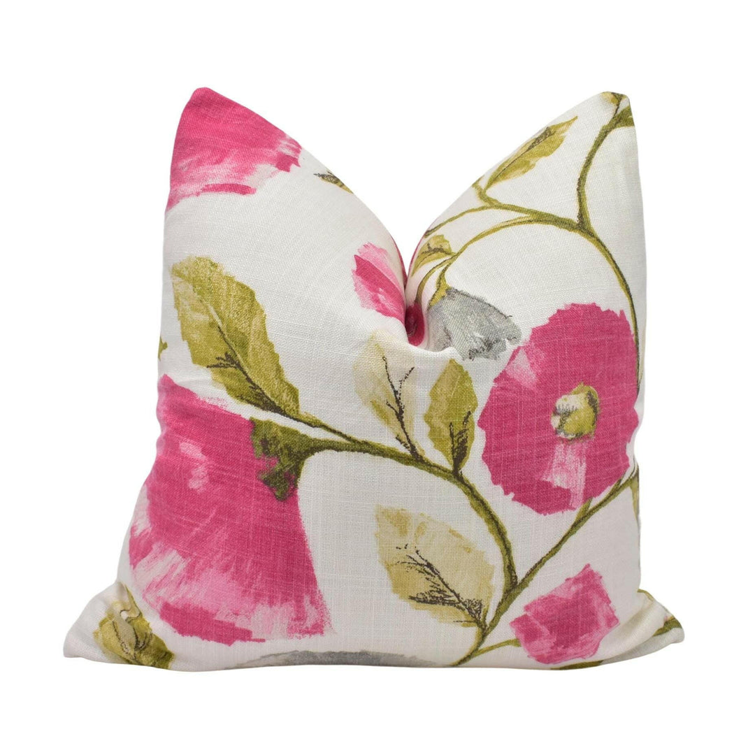 Harlequin - Lisanne - Fuchsia / Slate - Delicate Trailing Pink Floral Designer Cushion Cover - Luxury Throw Pillow - Handmade Home Decor.