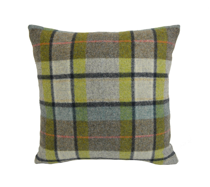 Abraham Moon - Gargrave - Grey - 100% Wool Cushion Cover - Designer Plaid Pillow Cover - Handmade Custom Abraham Moon Pillow.