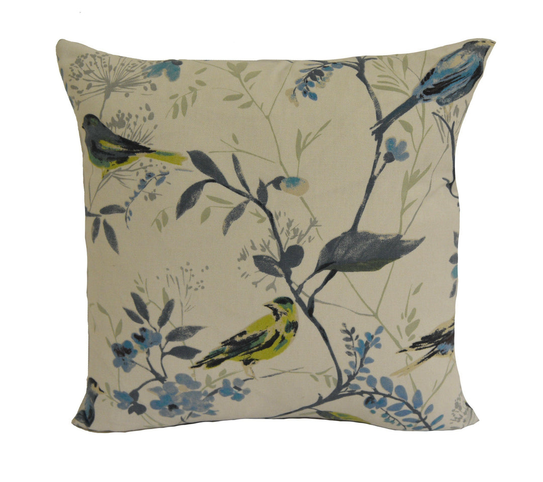 Prestigious - Birdsong - Larkspur - Wonderful Trailing Leaves & Birds Cushion Cover - Handmade Throw Pillow Designer Home Decor.
