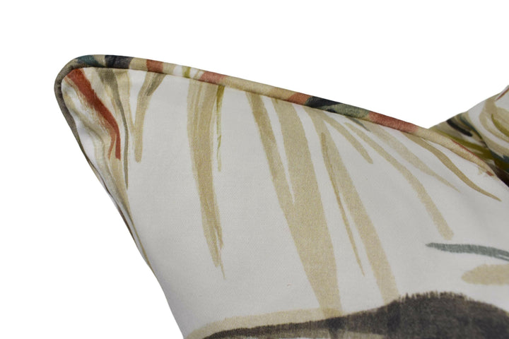 Harlequin - Alvaro - Harissa / Jute / Jet - Fresh Colourful Floral Designer Cushion Cover - Luxury Palm Tree Pillow Cover - Painterly Pillow.