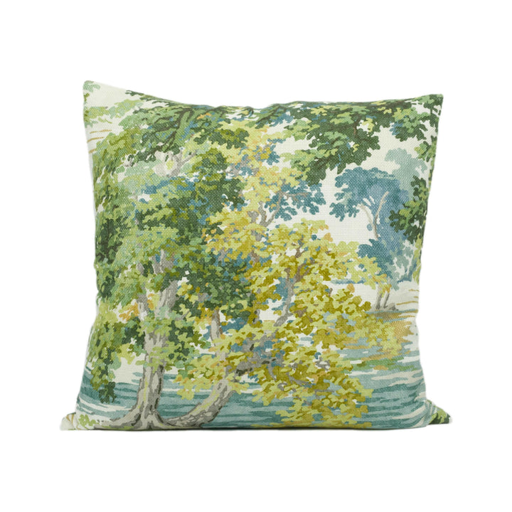 Sanderson - Ancient Canopy - Sap Green - Large Scale Impressionist Tree Print Cushion Cover - Handmade Throw Pillow - Designer Home Décor.