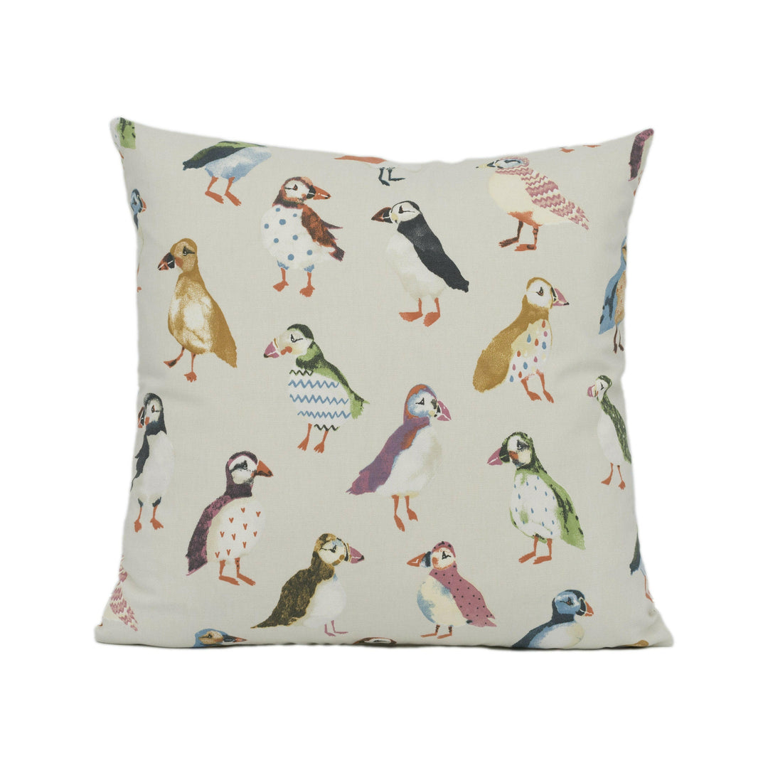 Prestigious Textiles - Puffin - Driftwood - Fun Cushion Cover Whimsical Throw Pillow Colourful Designer Home Décor.