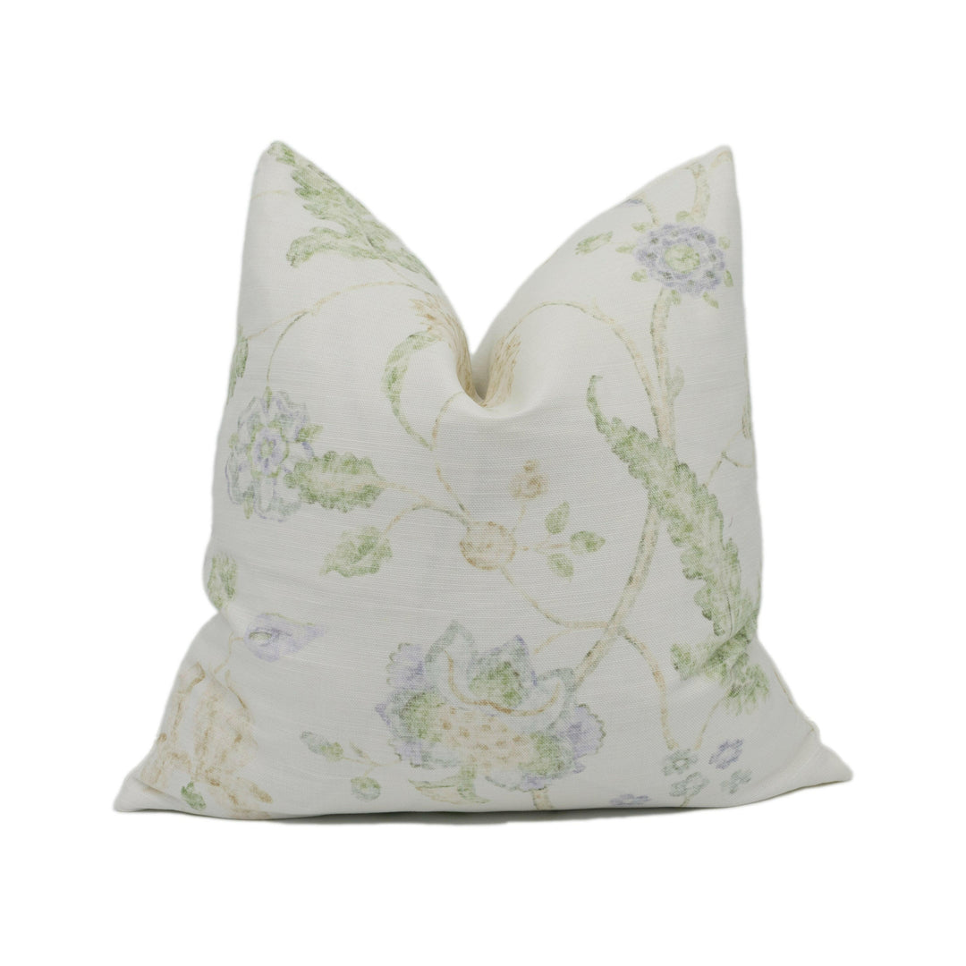 Lee Jofa - Avignon - Lilac / Leaf - Sophisticated Floral Cushion Cover - Handmade Throw Pillow - Designer Home Décor.