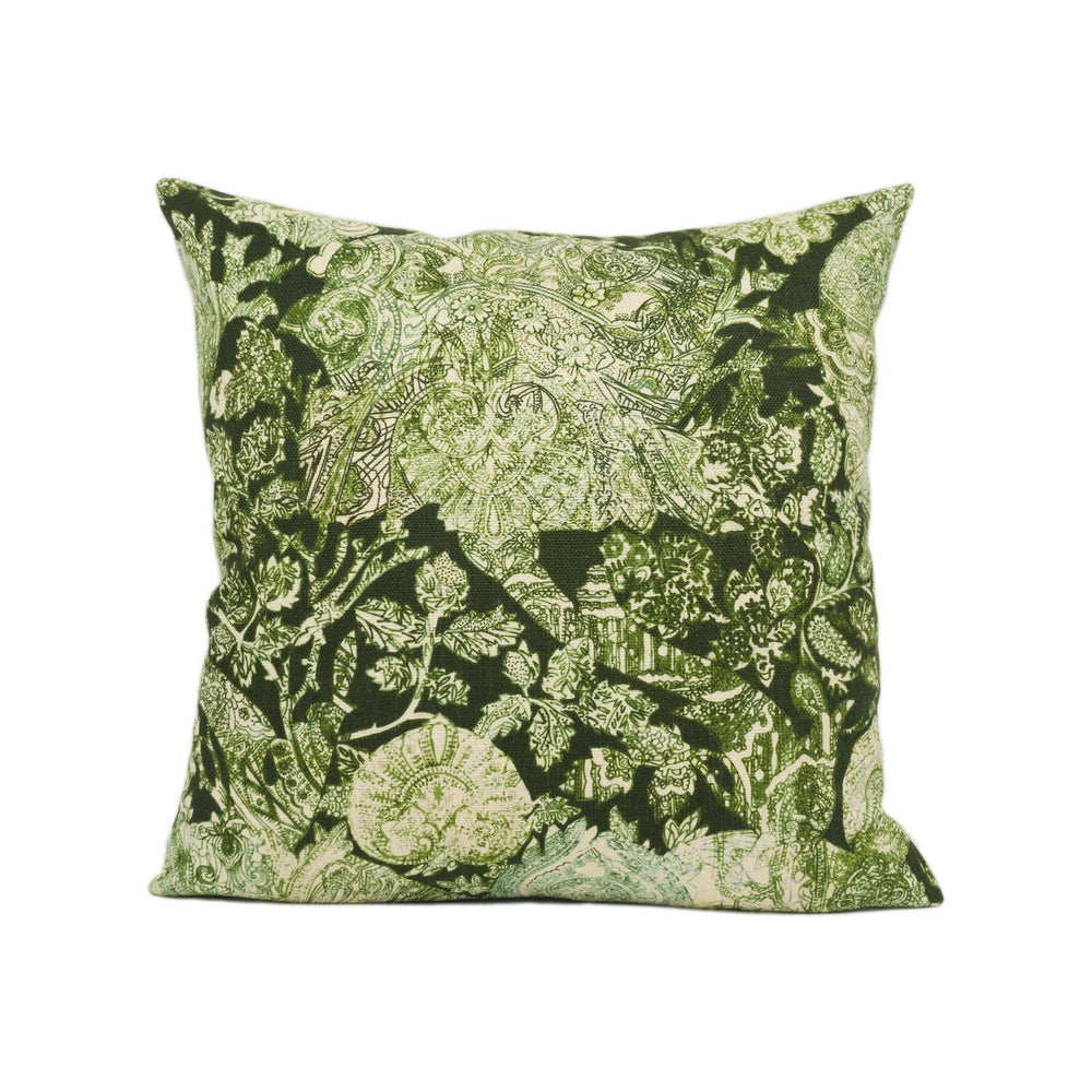 Liberty - Emerald and Rose - Bruce Green - Morris Inspired Floral Cushion Cover - Handmade Throw Pillow - Designer Home Décor.