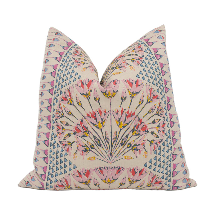 Anna French x Thibaut - Cairo - Pink and Coral Cushion Cover – Lotus-Inspired Soft Glamour