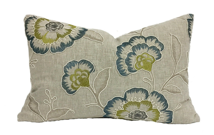Clarke and Clarke - Richmond - Teal / Acacia - Stunning Embroidered Designer Cushion Cover Throw Pillow Home Decor.