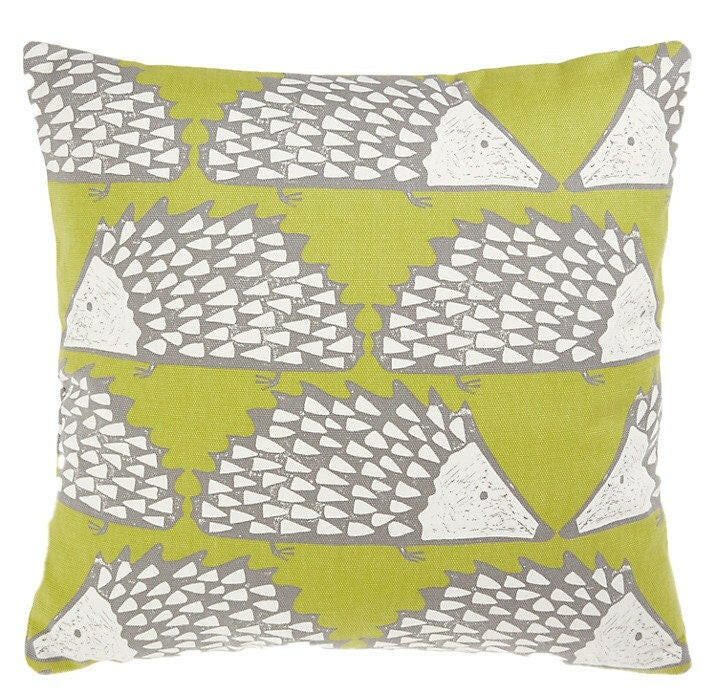 Scion - Spike - Kiwi or Honey - Cute Geometric Hedgehog Cushion Cover Handmade Throw Pillow Designer Home Decor.