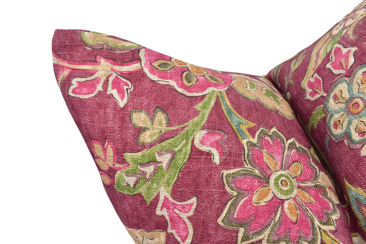 Mulberry - Wild Things - Plum - Fantasy Flora & Fauna Designer Cushion Cover - Mulberry Pillow Cover - Luxury Handmade Custom Throw Pillow.