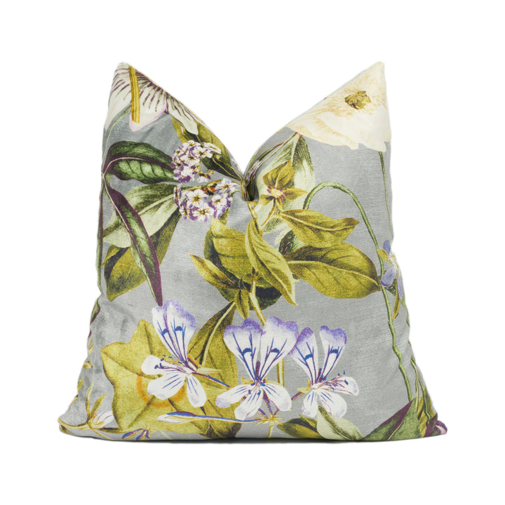 Clarke &amp; Clarke – Passiflora – Slate &amp; Amethyst – Cushion Cover – Ornate Velvet Botanical