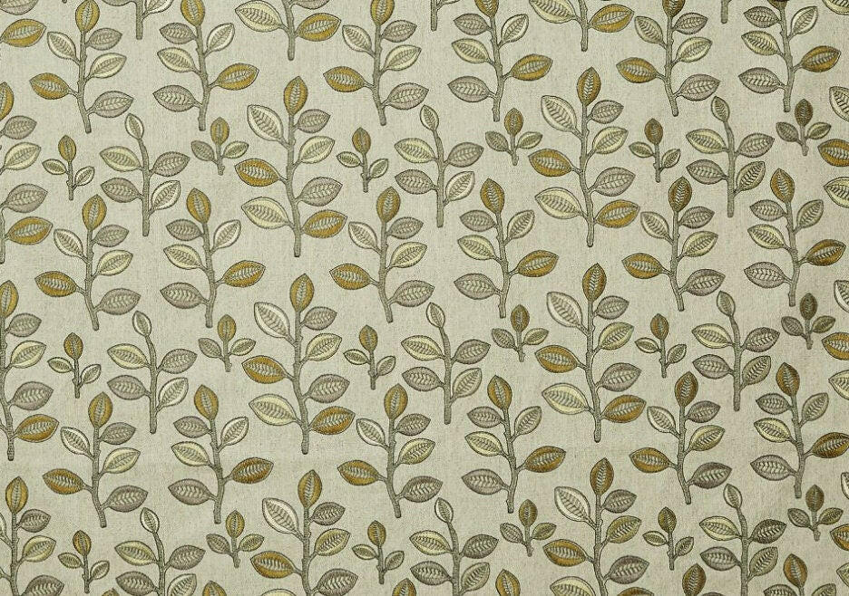 Prestigious - Bourton - Mimosa - Contemporary Embroidered Leaf Cushion Cover - Handmade Throw Pillow Designer Home Decor.