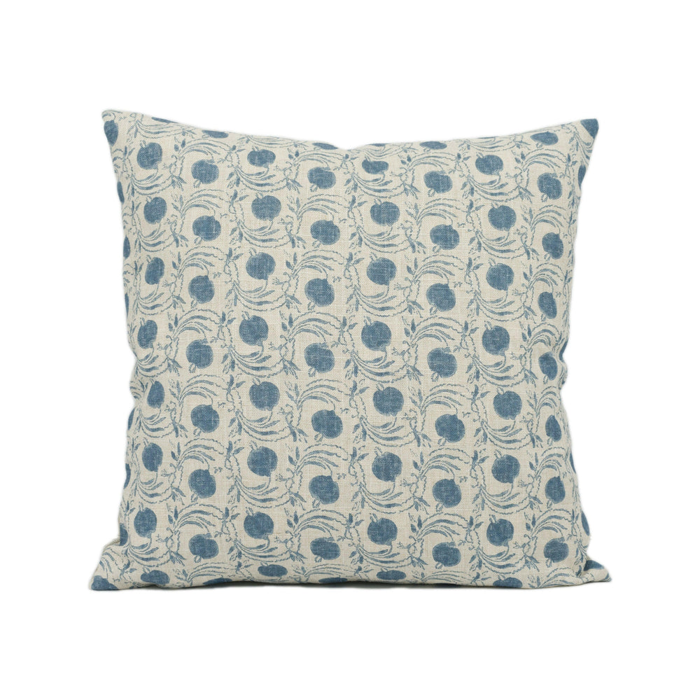 GP & J Baker - Seed Pod - Blue - Small Scale Indian Inspired Designer Cushion Cover - Luxury Throw Pillow - Handmade Home Decor.