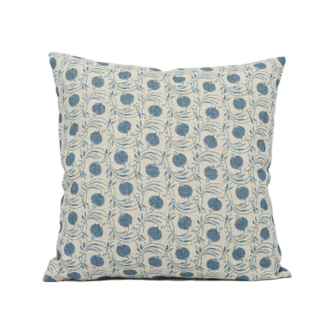 GP & J Baker - Seed Pod - Blue - Small Scale Indian Inspired Designer Cushion Cover - Luxury Throw Pillow - Handmade Home Decor.