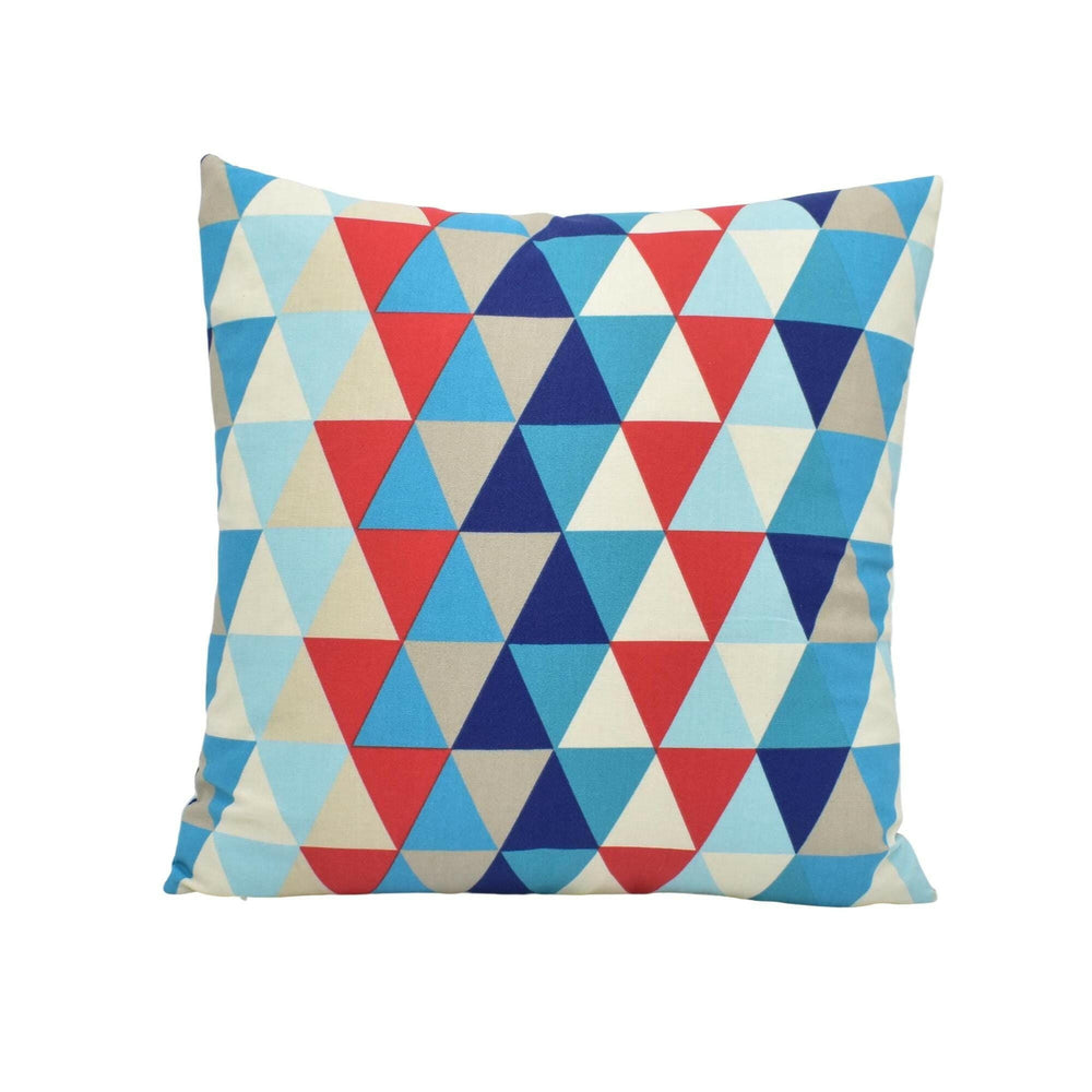 Harlequin - Kaleidoscope - Blue / Multi - Funky Bold Geometric Designer Cushion Cover - Stylish Triangle Throw Pillow - Handmade Home Decor.