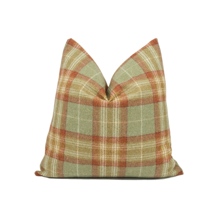 Abraham Moon - Threshfield - Agate - 100% Wool Cushion Cover - Designer Plaid Pillow Cover - Handmade Custom Abraham Moon Pillow.