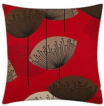 Sanderson - Dandelion Clocks - Red -  Cushion Cover Throw Pillow Designer Home Decor.