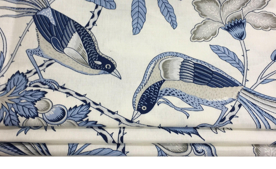 Schumacher - Campagne - Bleu & Gris - Made To Measure Professionally Made Roman Blind.