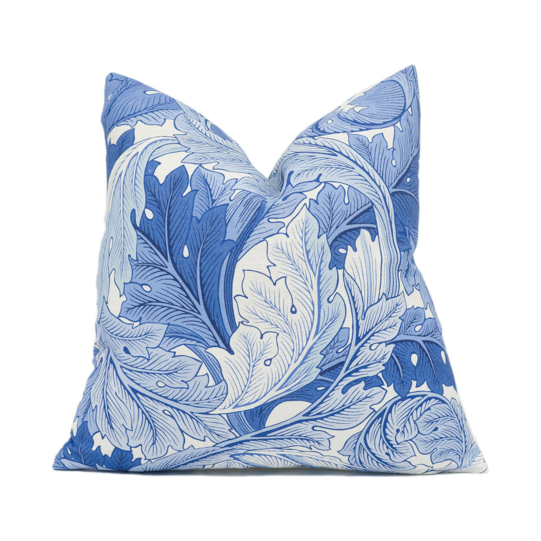 William Morris - Acanthus - Woad - Classic Scrolling Leaf Cushion Cover - Handmade Throw Pillow - Designer Home Décor.