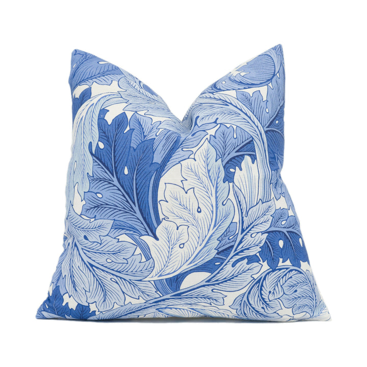 William Morris - Acanthus - Woad - Classic Scrolling Leaf Cushion Cover - Handmade Throw Pillow - Designer Home Décor.