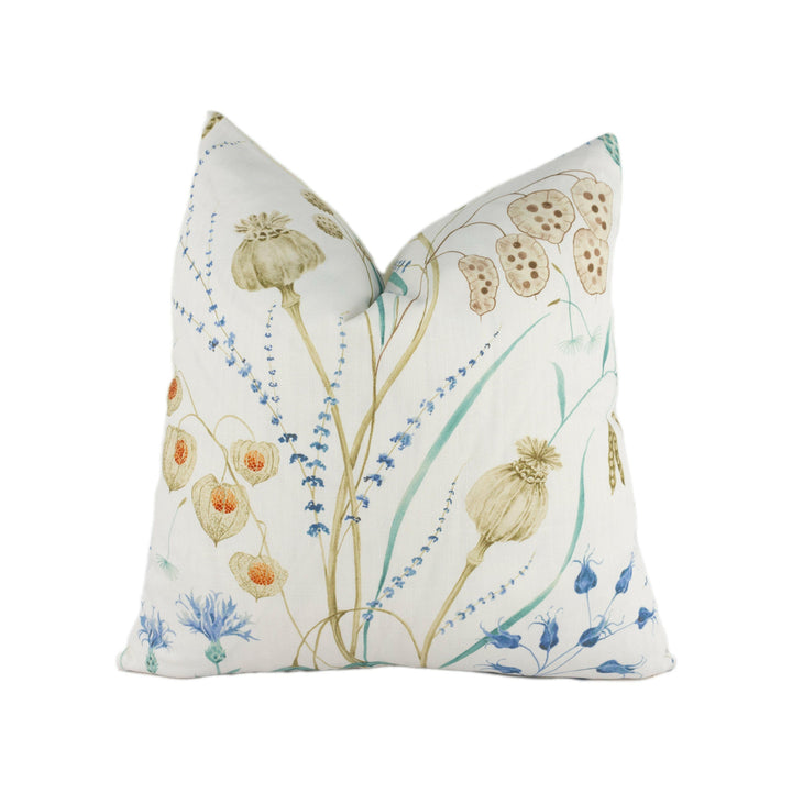 Sanderson - Summer Harvest - Cornflower / Wheat - Stunning Designer Cushion Cover Home Décor Throw Pillow.