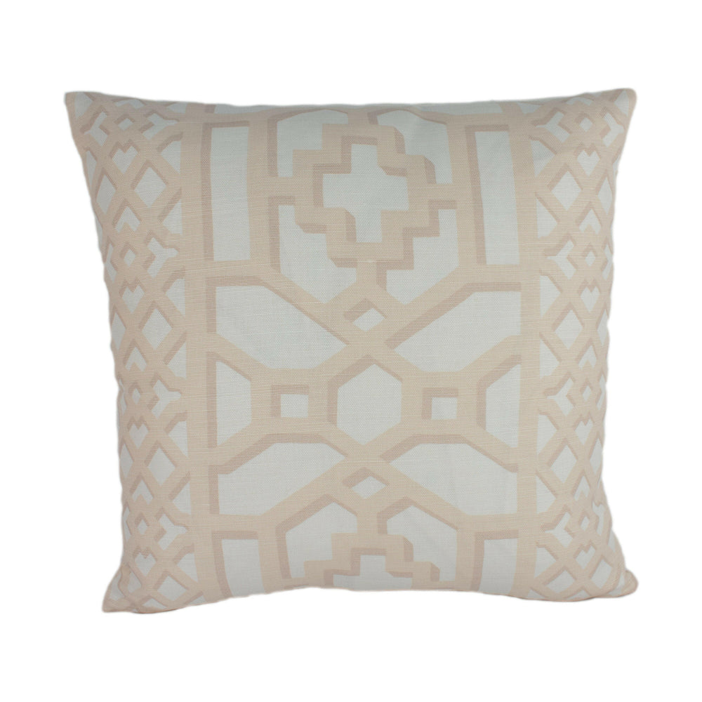 Schumacher - Zanzibar Trellis Matte - Blush - Elsie de Wolfe Inspired Designer Cushion Cover - Handmade Throw Pillow - Luxury Home Decor.