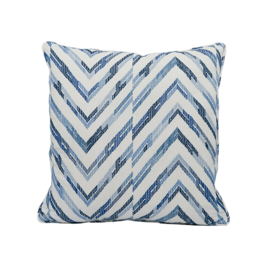 Thibaut - Hamilton Embroidery - Blue and White - Stunning Hand Made Cushion Cover Throw Pillow Designer Home Décor.