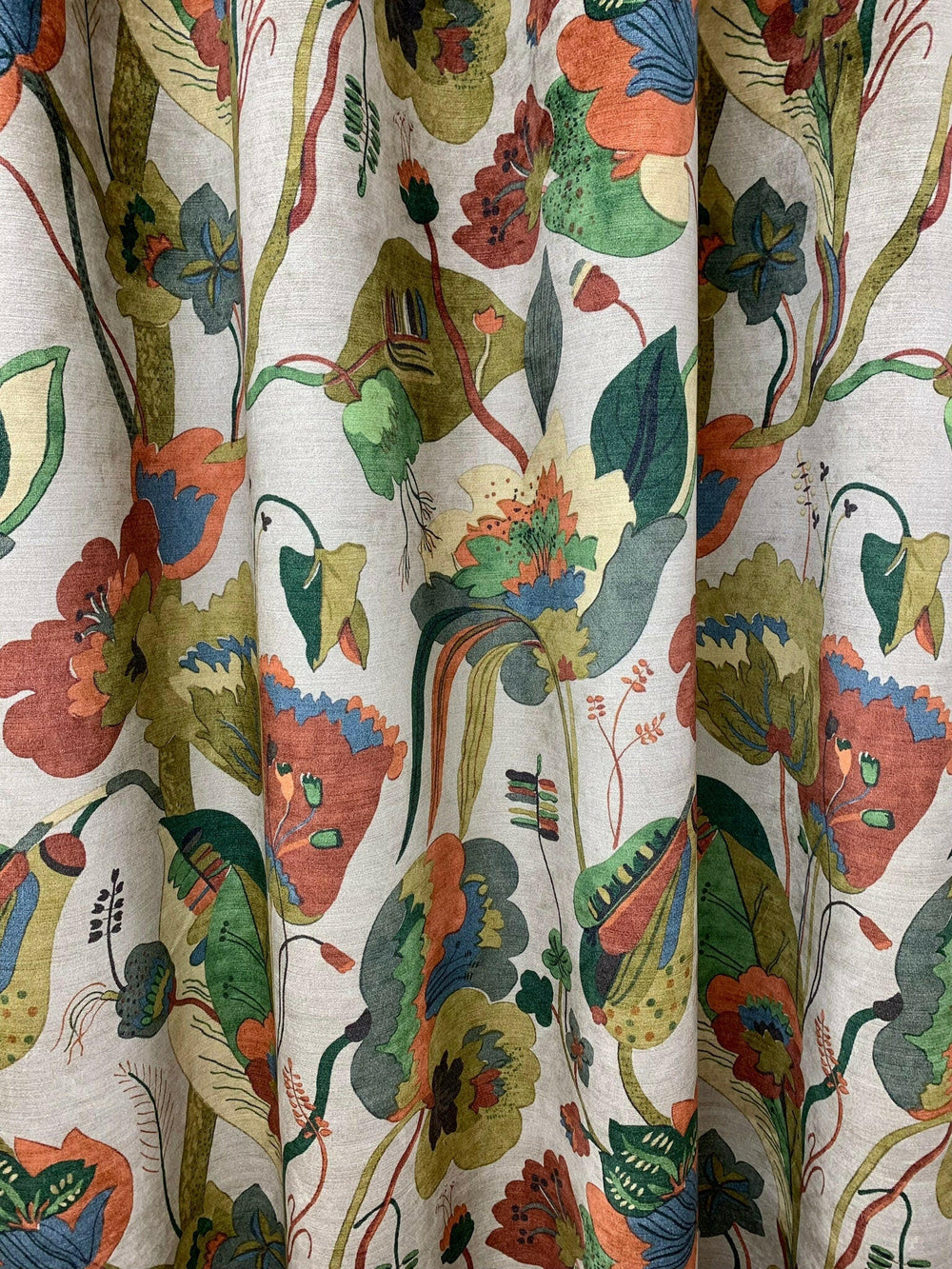 G P & J Baker - California Velvet Fabric - BP10813/4 - Red/Cream -curtains/drapes - Stunning Designer Fabric.