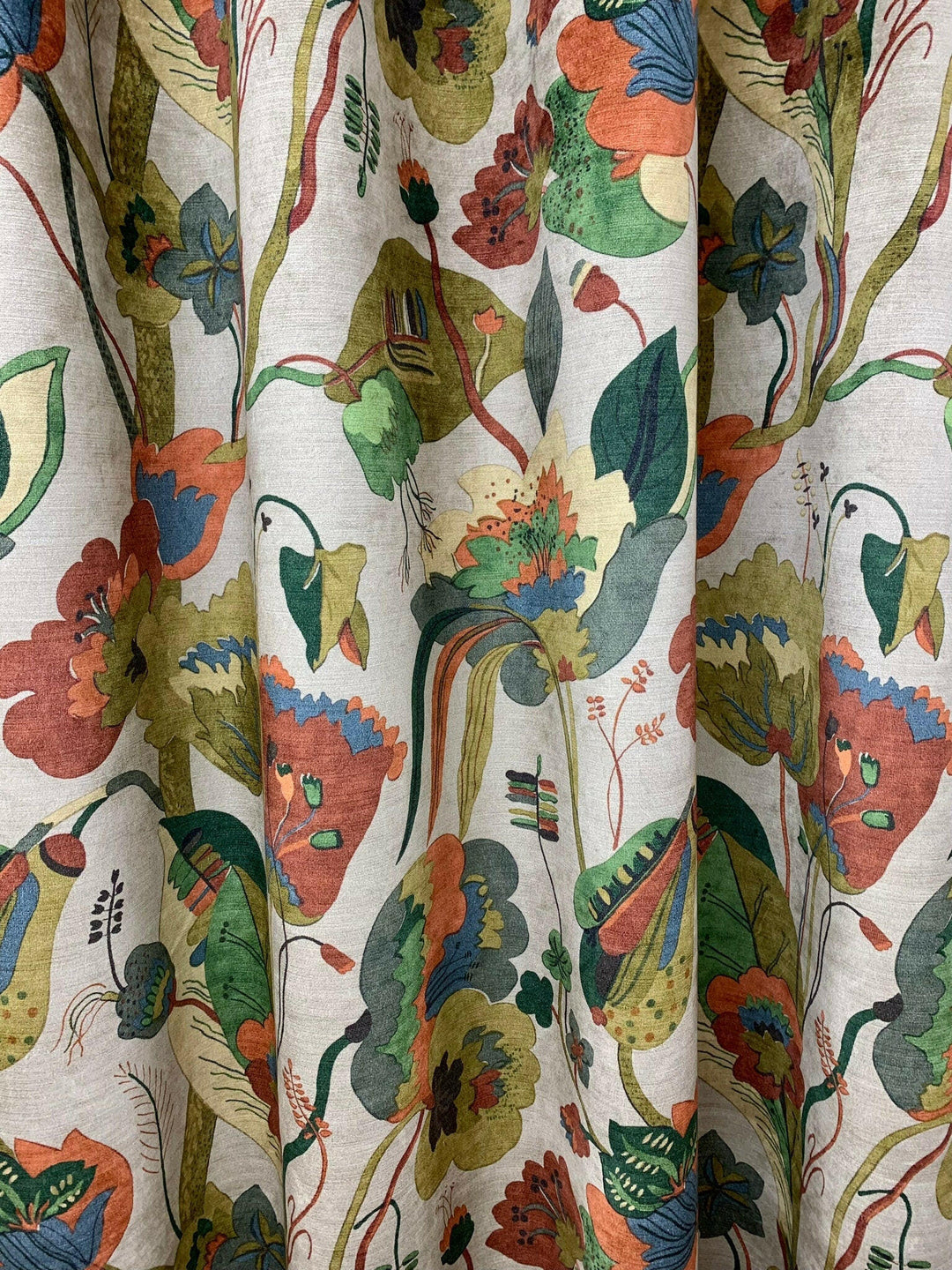 G P & J Baker - California Velvet Fabric - BP10813/4 - Red/Cream -curtains/drapes - Stunning Designer Fabric.