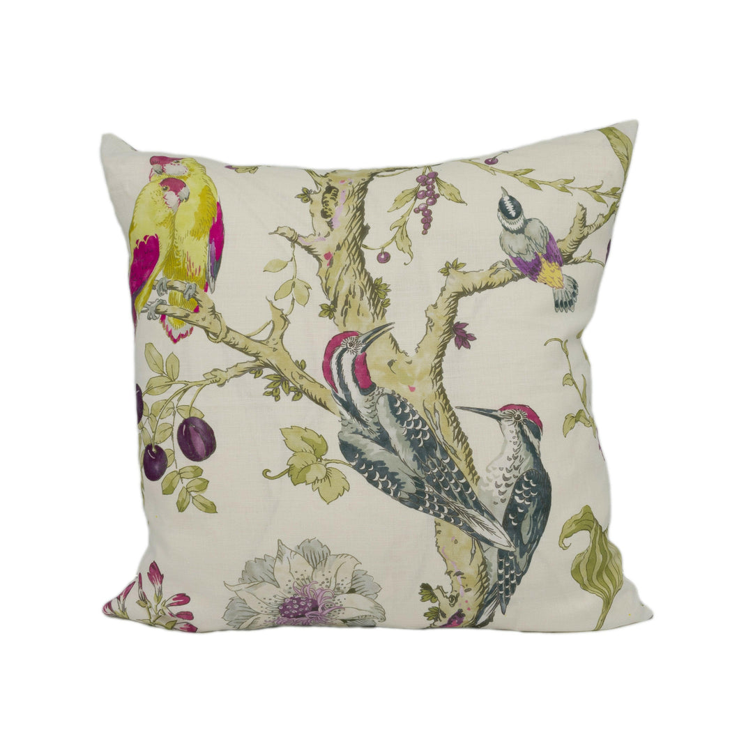 Lee Jofa - Somerfield - Magenta / Blue - Bright Colourful Floral Birds Cushion Cover Handmade Throw Pillow Designer Home Décor.