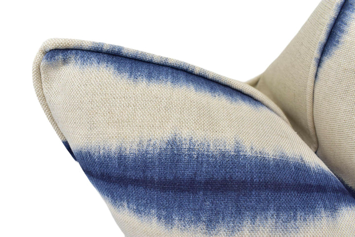 Scion - Shibori - Indigo / Linen - Ancient Japanese Shibori Technique Designer Cushion Cover - Luxury Throw Pillow - Handmade Home Decor.