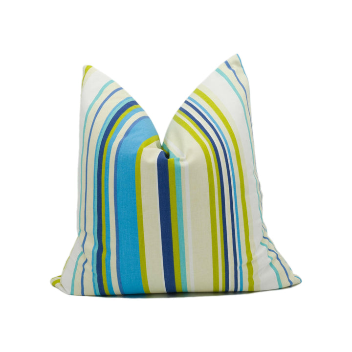 Harlequin - Rush - Ocean Khaki White & Neutral - Modern Colourful Uneven Stiped Cushion Cover - Handmade Throw Pillow - Designer Home Décor.