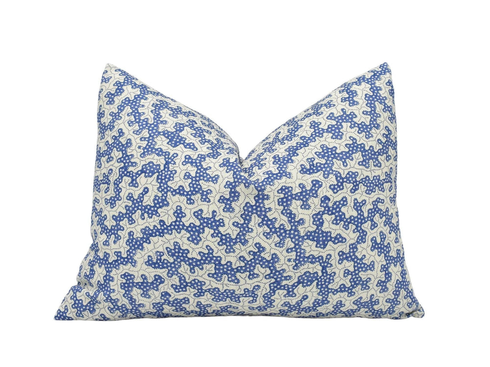 Sanderson - Truffle - Indigo - Interesting Small Scale Dotted Mushroom Designer Cushion Cover - Handmade Throw Pillow - Luxury Home Decor.