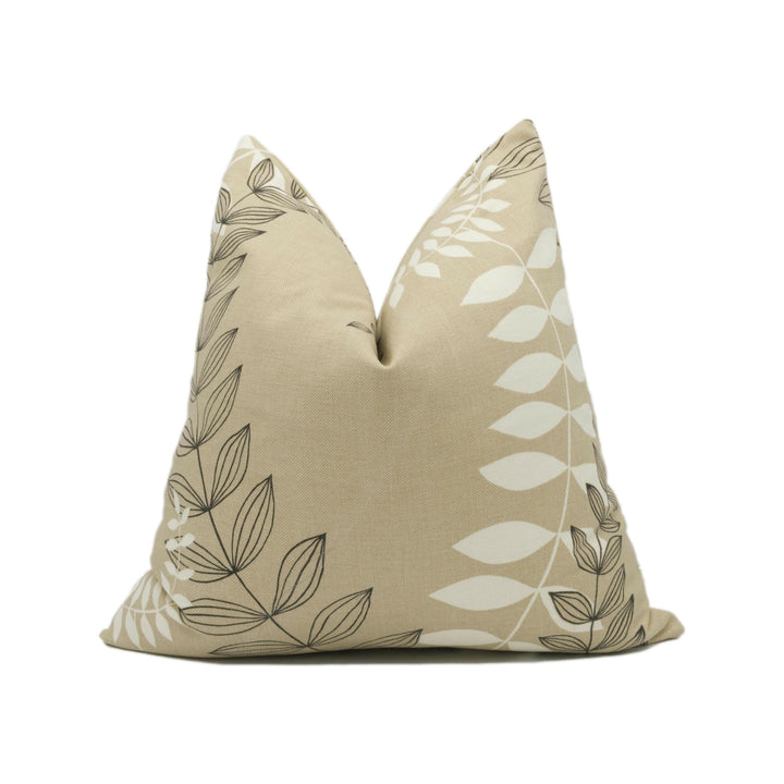 Harlequin - Lea - Cream / Black - Large Scale Curly Fern Leaf Foliage Cushion Cover - Handmade Throw Pillow - Designer Home Décor.