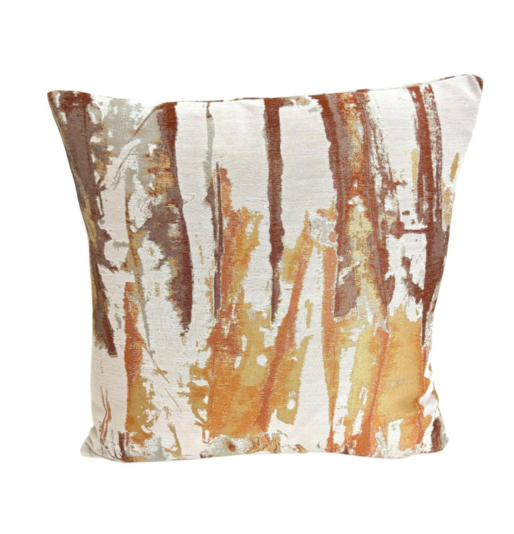 Harlequin - Eco Takara - Baked Terracotta / Rust - Modern Shibori Weave Ink Splash Designer Cushion Cover - Luxury Throw Pillow.