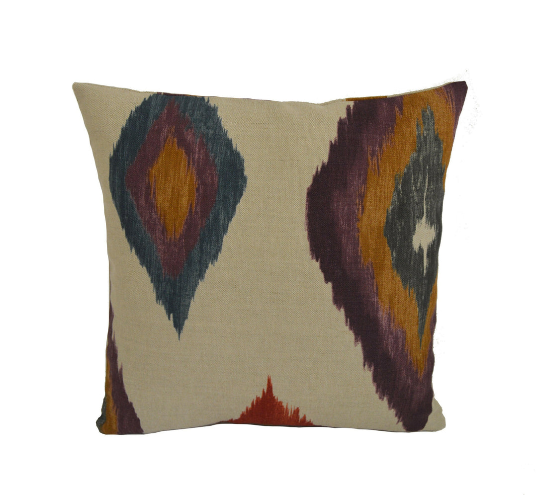 Scion - Amala - Amber / Amethyst / Slate - Earthy Toned Tribal Cushion Cover - Handmade Throw Pillow - Designer Home Decor.
