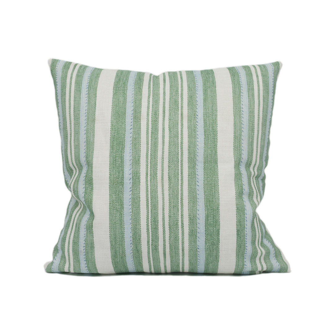 Jane Churchill - Tulsi Stripe - Green - Lively Modern Striped Cushion Cover - Handmade Throw Pillow - Designer Home Décor.