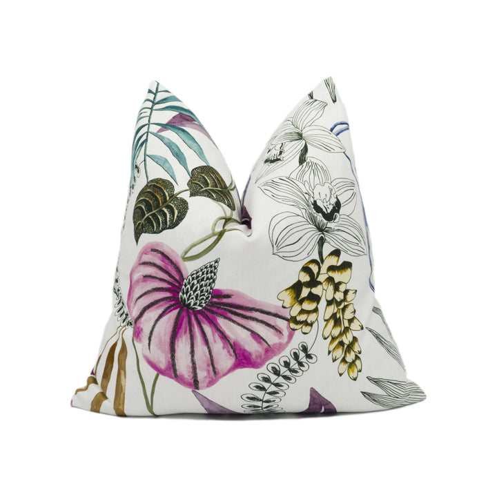 Harlequin - Habanera - Cerise / Honey / Marine - Ibiza Inspired Tropical Floral Cushion Cover - Handmade Throw Pillow - Designer Home Décor.