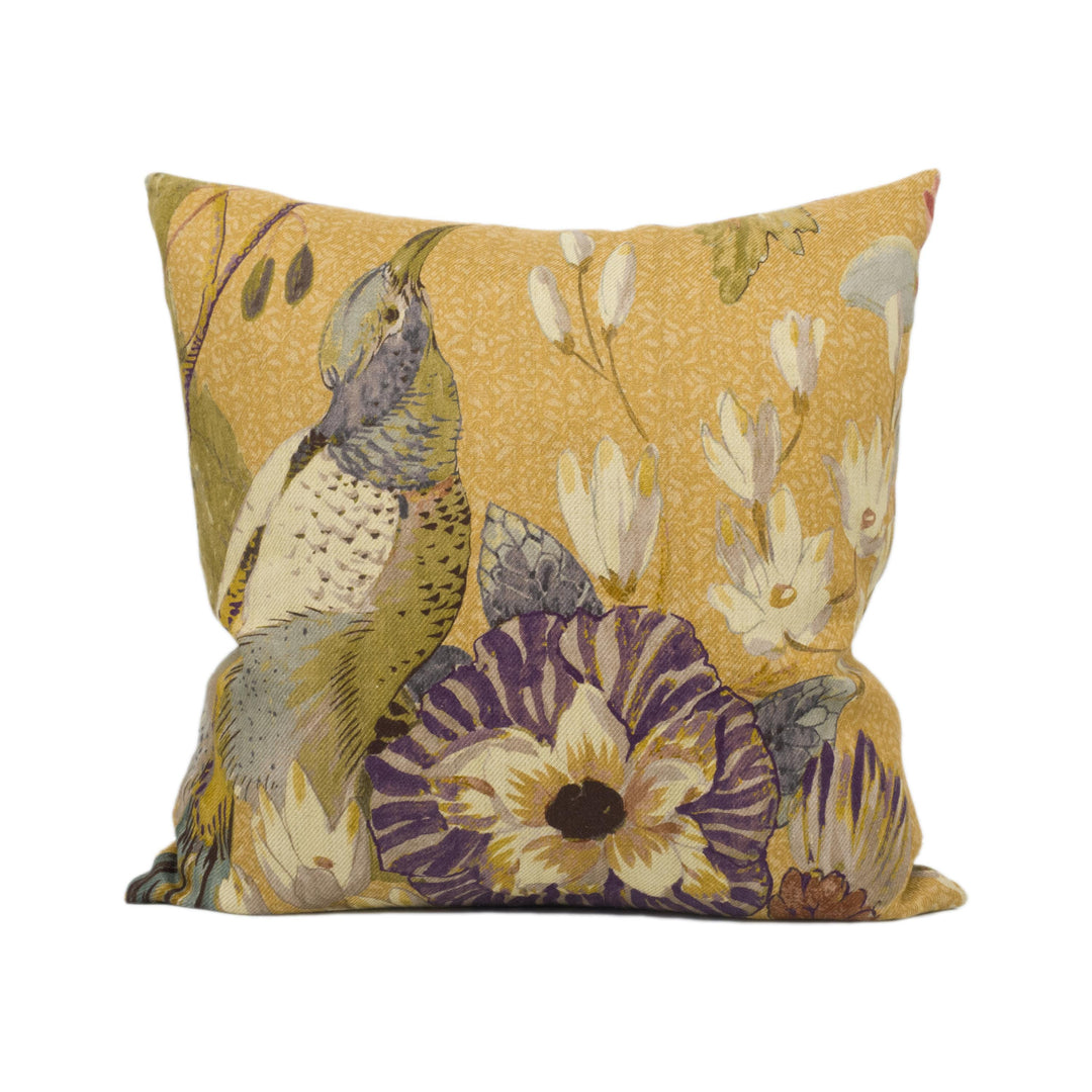 James Dunlop - The Conservatory - Large Scale Tropical Plants and Parrots Cushion Cover - Handmade Throw Pillow - Designer Home Décor